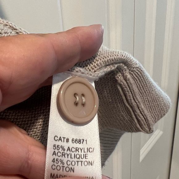 TOGETHER open taupe cardigan  LG  / XL - Picture 5 of 8